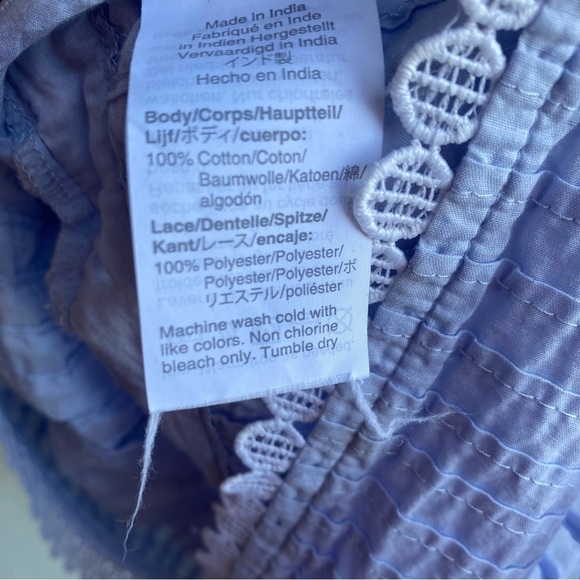 J. Crew Top Lace Trim Short Sleeve In Faded Peri Ruffles Pleating Womens… - Picture 5 of 7